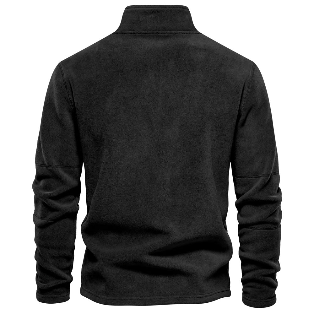 Herren Fleece Pullover Sweatshirts | Herbst-Winter 2025 Europa Mode | Half-Zip Stehkragen Tops | HD08