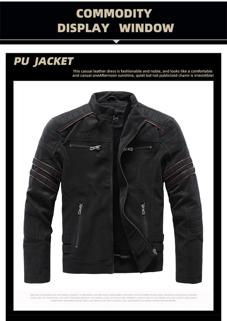 Herren PU-gebürstete weiche Wildlederjacke, modischer Blazer mit mehreren Stickereien | 8809