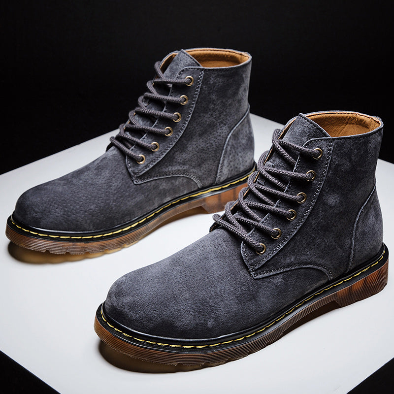 Britische Retro-Lederstiefeletten für Herren, modische Thermo-Outdoor-Schuhe | 8916