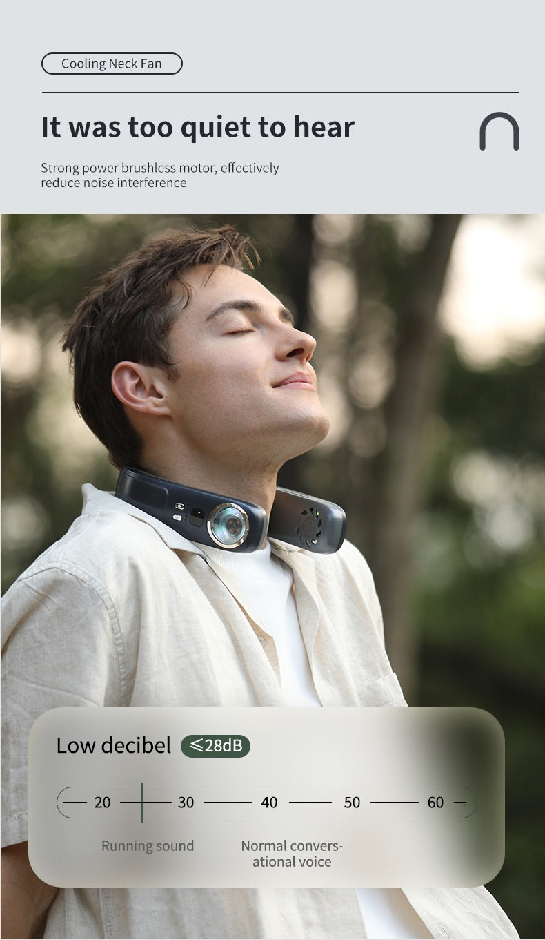 Intelligente Digitalanzeige Sommer-Nackenventilator USB-Handheld Leise Multifunktionale Mini-Klimaanlage ohne Flügel | WY-F21