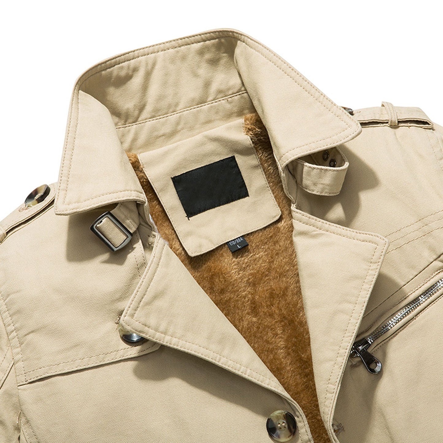 Herrenjacke Warmer Winter Trenchcoat Business Casual Smart Button Windbreaker Blazer