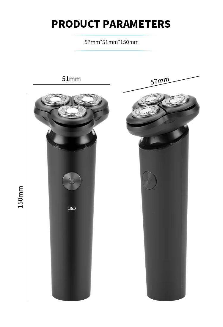 PRITECH Wasserdichter 3D-Schwimm-Bartschneider, USB-C, wiederaufladbarer Nass- und Trockenrasierer | RSM-1938