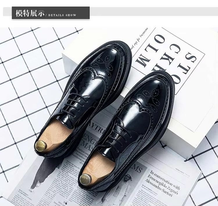 Herren Formelle Lederschuhe Kleid Hochzeit Oxford Brogue Männliche Schuhe Arbeitsstiefel