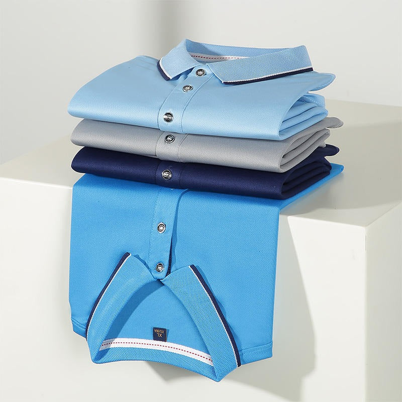 Herren-Golf-Poloshirt mit kurzen Ärmeln und Revers, schnelltrocknend und mit gesticktem Design | SG2316