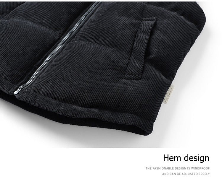 Wintermantel aus Cord, Pufferjacke, lockere, warme Bomberjacke aus Wattebaumwolle (Tasche nicht im Lieferumfang enthalten) | HP-009