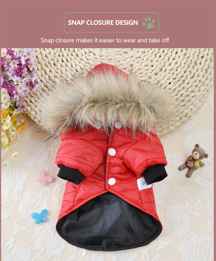 Haustierkleidung Winter Puffermantel Luxus Baumwolle Leichte warme Daunenjacke Hund Zweibein Baumwollanzug Haustierkleidung |