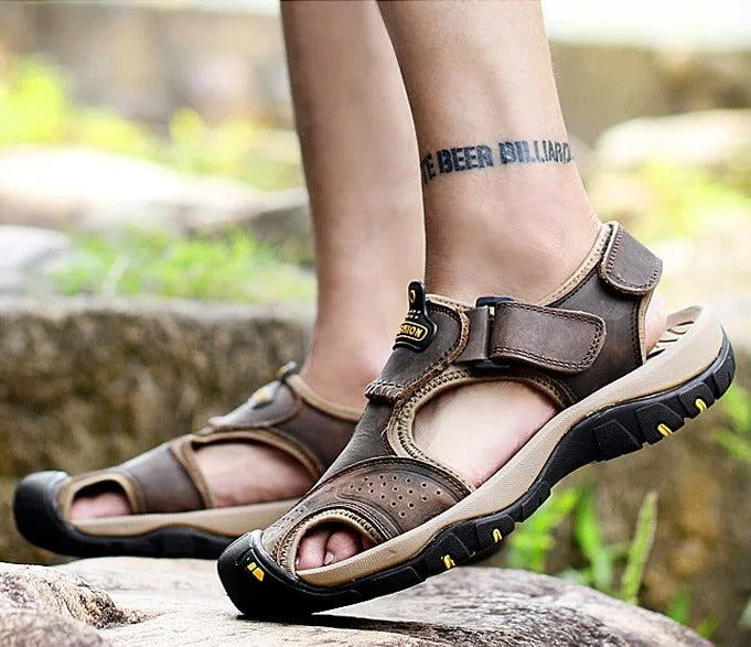 Neuankömmling Echtes Kuhleder Sommer Wandern Strand Wasser Sandalen | 7238