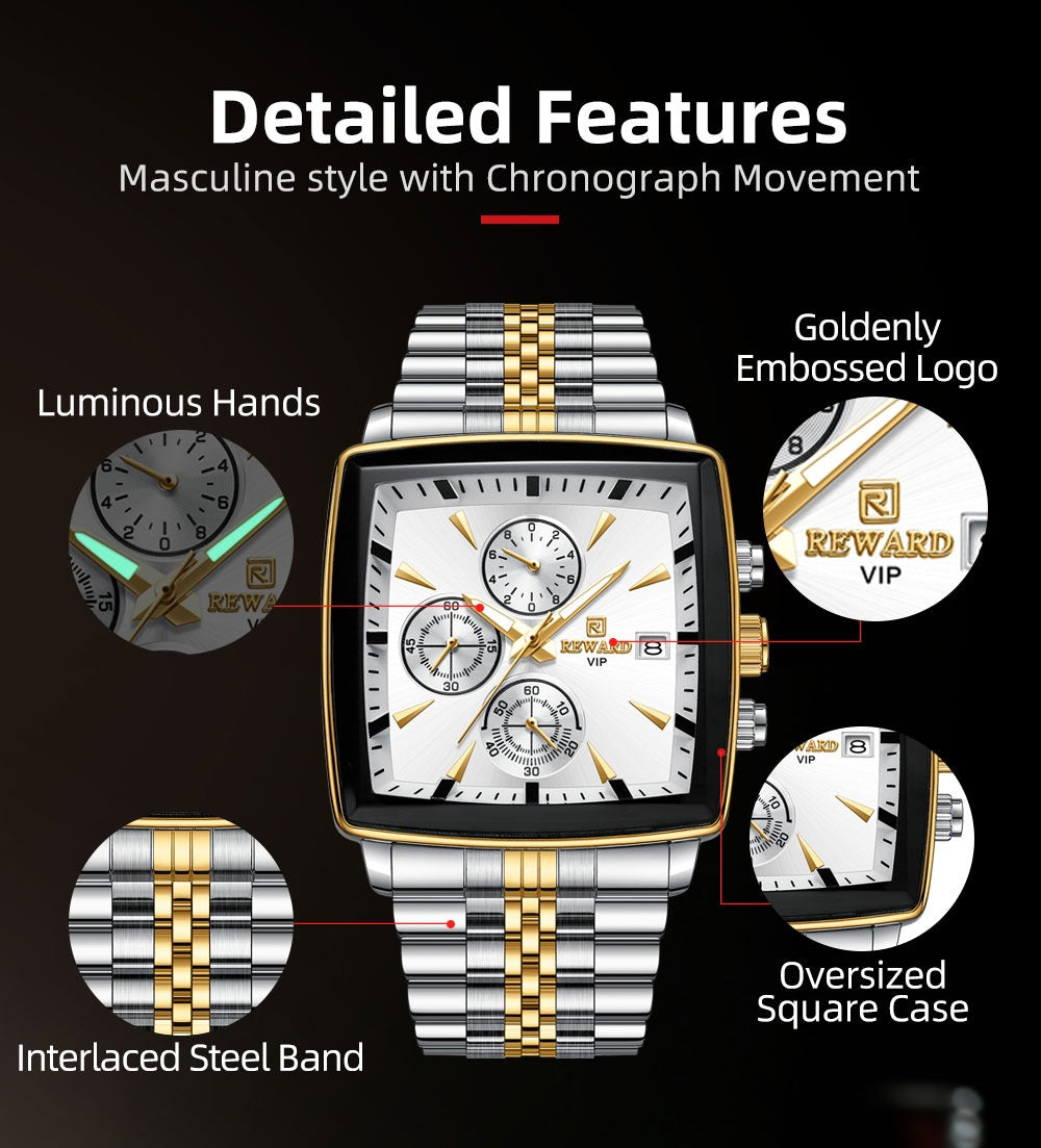 Herrenuhren Quarz Luxus Business Leuchtzeiger Wasserdichte Uhr | RD81100M