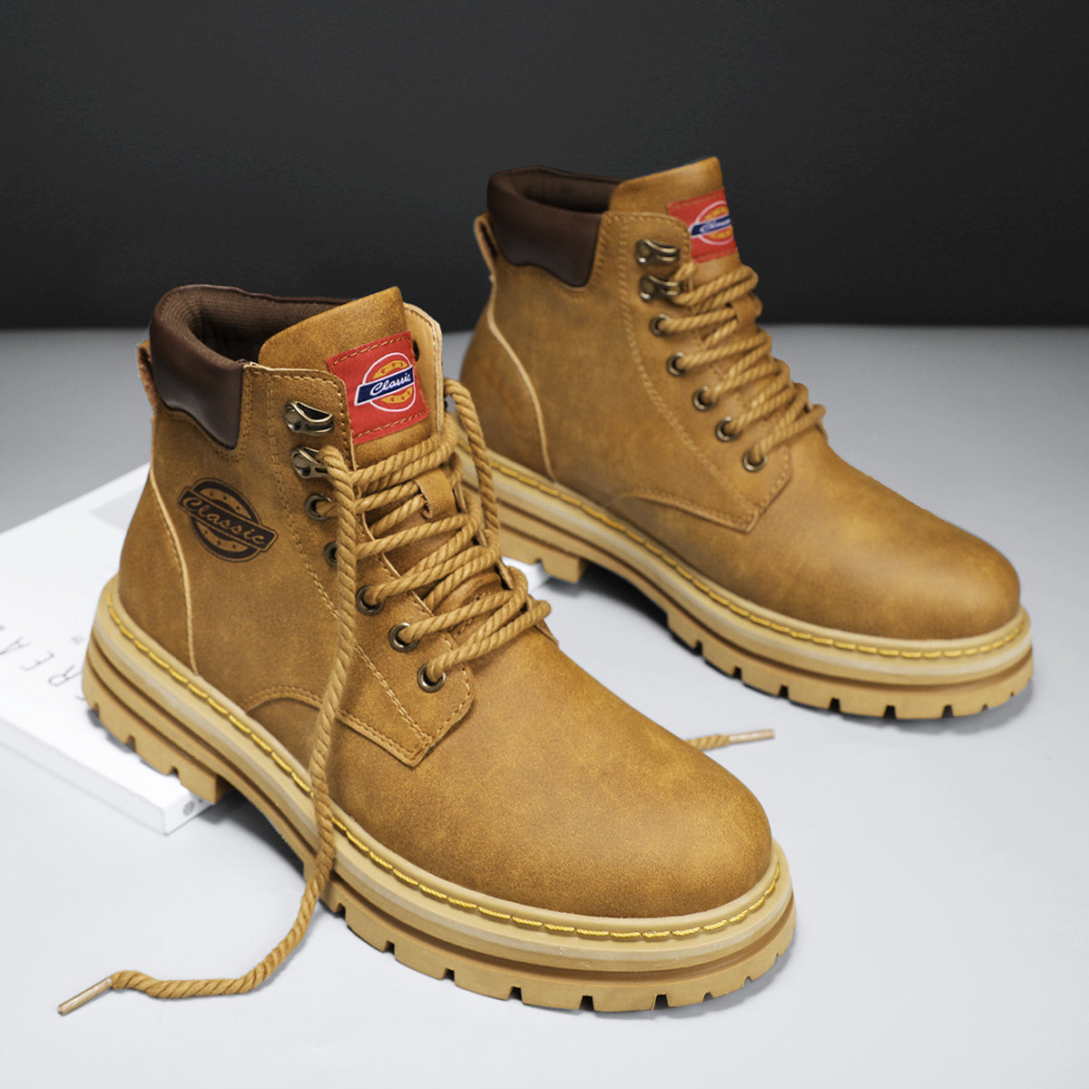 Herren-Lederstiefel im britischen Stil, High-Top-Arbeitskleidung, Freizeitschuhe | 6005