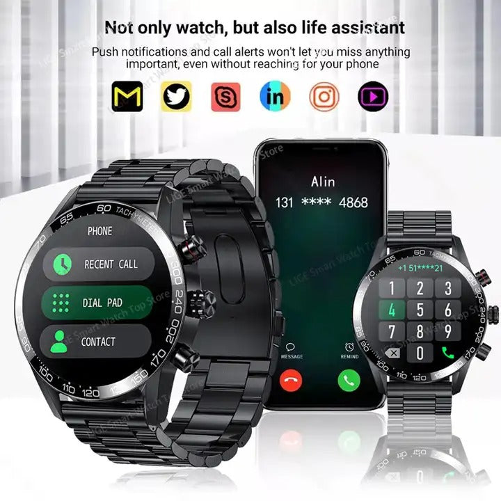 Herren-Smartwatch mit AMOLED-HD-Bildschirm und Bluetooth-Anruffunktion | BW0408