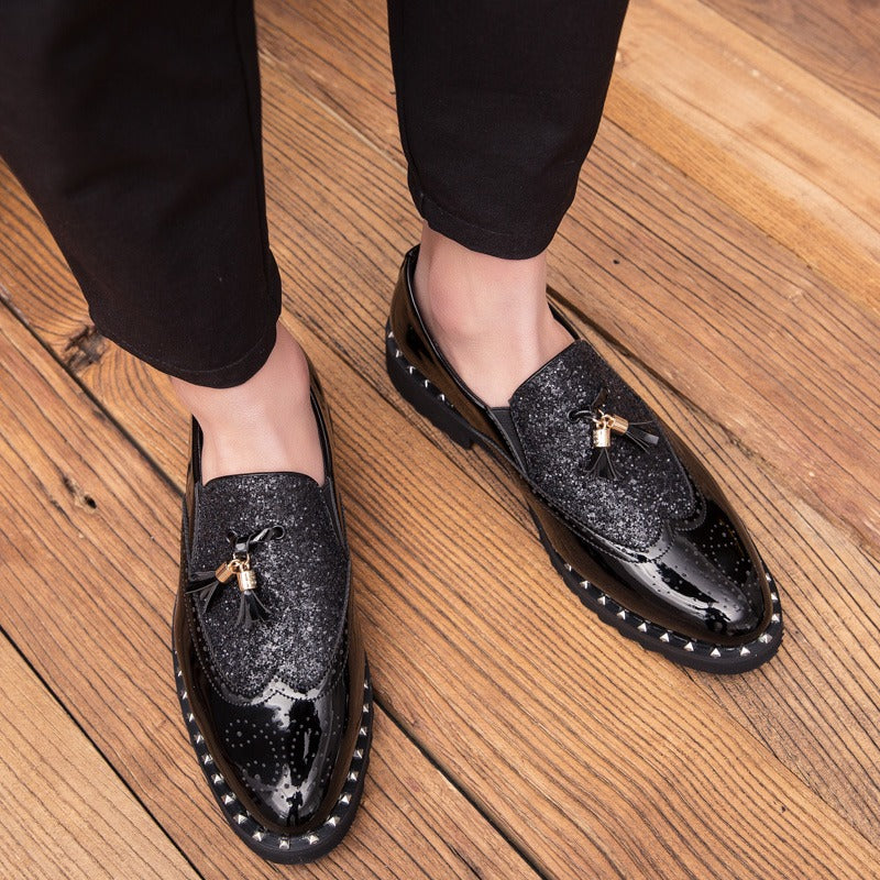 Elegante Herrenschuhe aus echtem Leder im Brautdesign