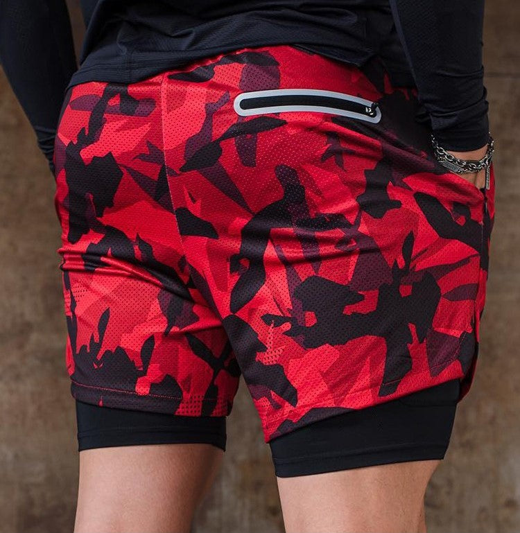 Atmungsaktive, schnell trocknende Basketball-Shorts für Herren, hochelastisch, Trainingsshorts mit Innentaschen, Turnshorts | DK45