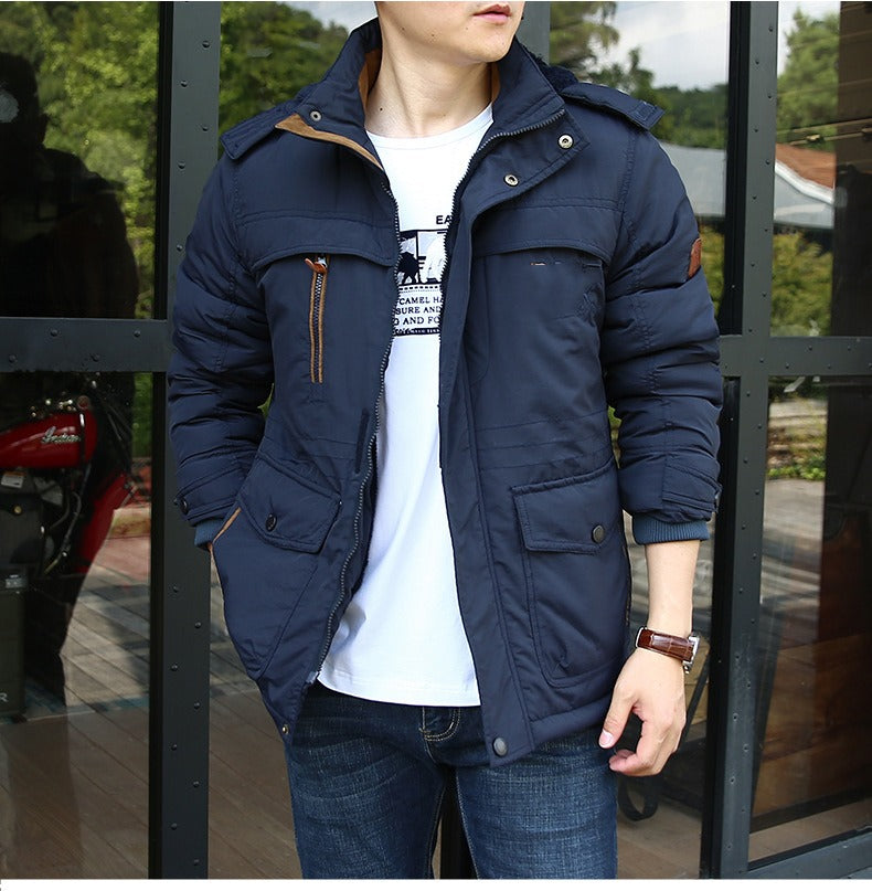 Gepolsterte Parkajacke für Herren im Freien, dicke, warme Winterjacke aus Wolle, Oberbekleidung, Windjacke, Parka-Mäntel | 1133