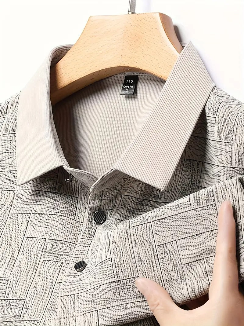 Leichtes Sommer-Golfhemd für Herren, lässiges Button-Up-Kurzarmhemd | Q135