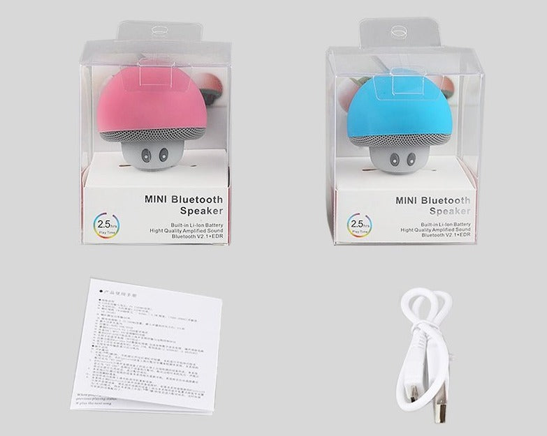 Kabelloser Mini-Bluetooth-Lautsprecher Pilzkopf Tragbarer BT-Lautsprecher Saugnapf Handy Tablet Subwoofer | 2023