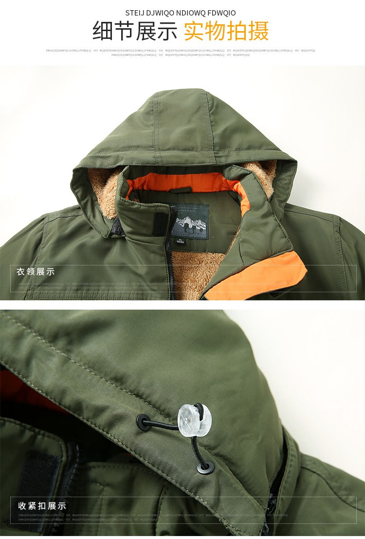 Winter Pufferjacke Plaid Baumwolle Militär Kampf Outdoor Taktischer Parka Mantel mit Kapuze | 086