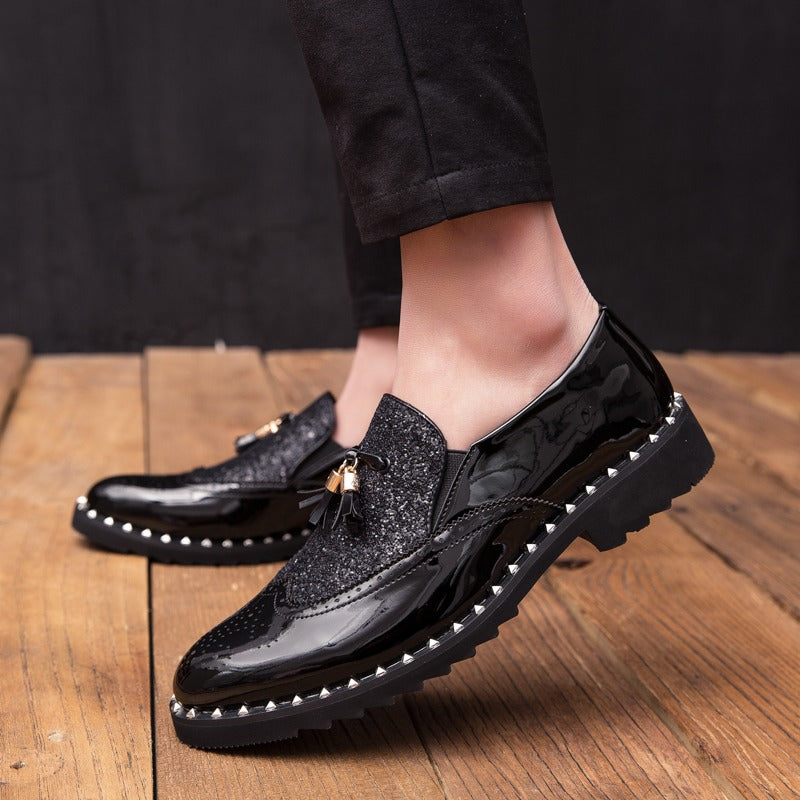 Elegante Herrenschuhe aus echtem Leder im Brautdesign