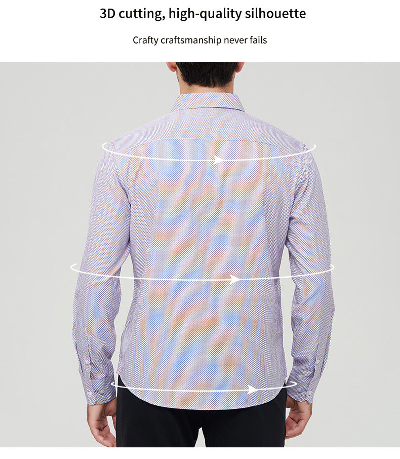 Herrenhemden Langarm Elastisch Falten Formelle Business Camisas Shirts | A7