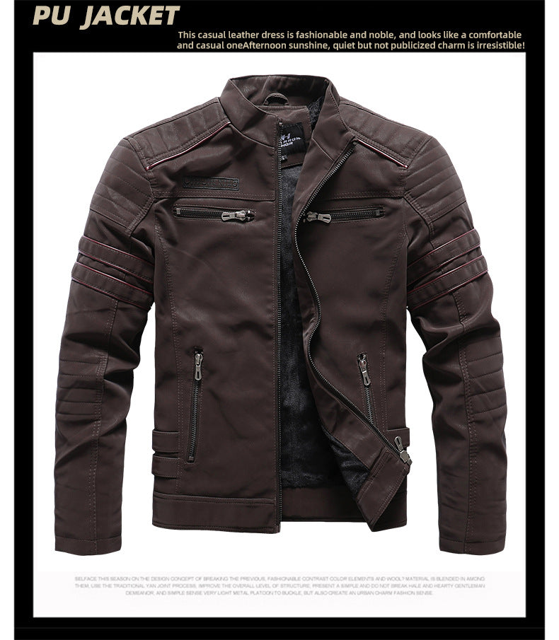 Herren PU-gebürstete weiche Wildlederjacke, modischer Blazer mit mehreren Stickereien | 8809