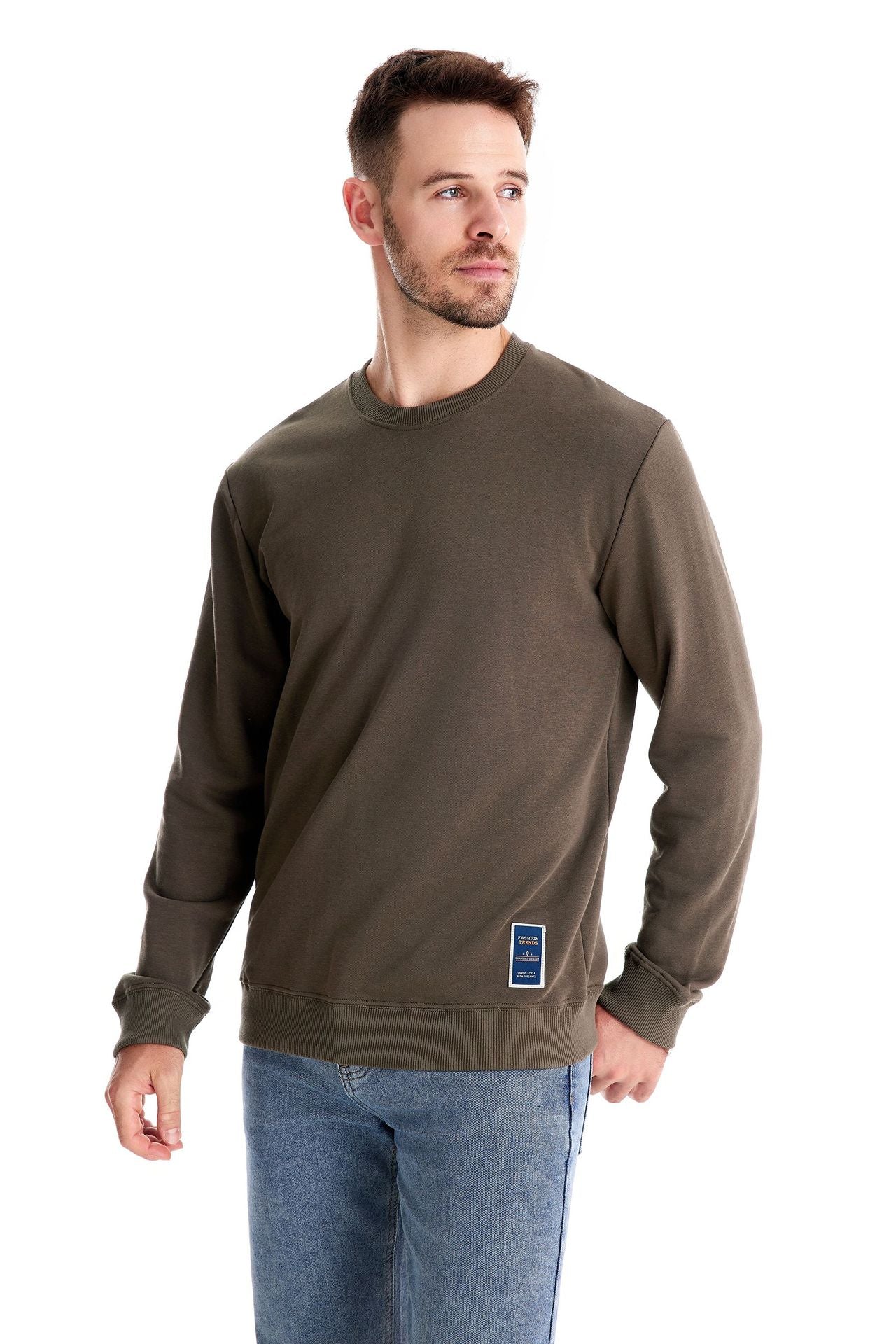 Winterdicker Pullover mit Rundhalsausschnitt, einfarbig, langärmelig, warm, schmaler Pullover | HD156