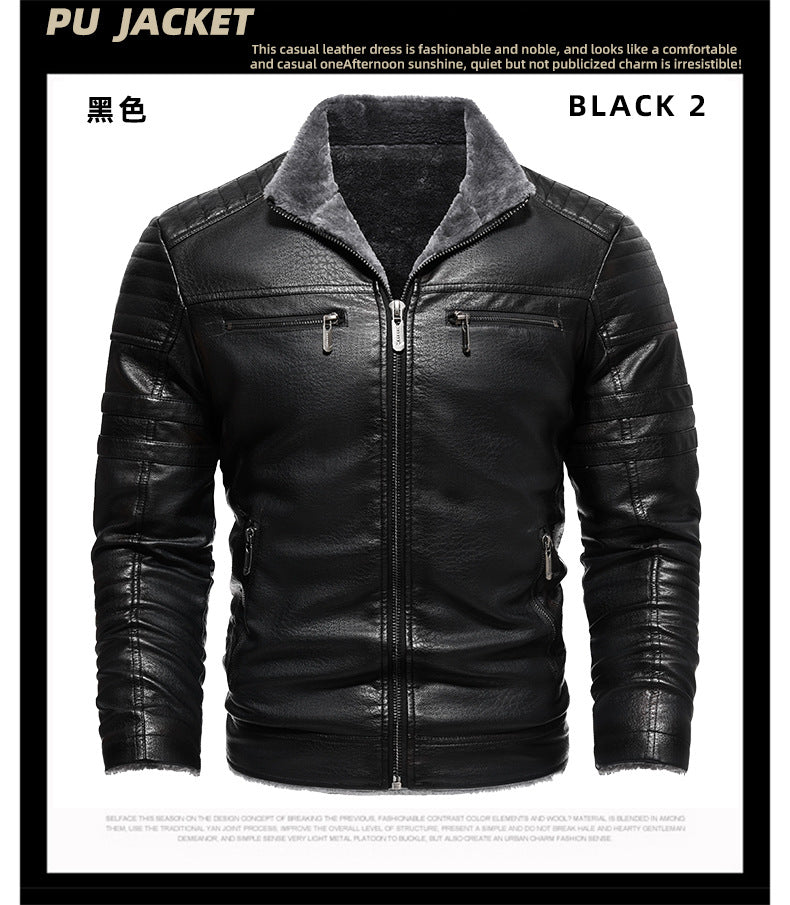 Winterlederjacke aus Europa und den USA, verdicktes Kunstpelz, Plüsch, Wärme, Retro-Simulation, Lederstrukturjacke | KH-209
