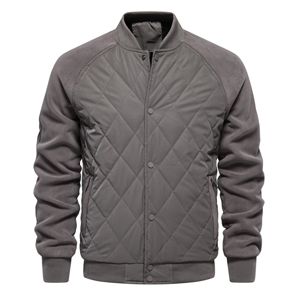 Stylische Herren Steppjacke mit Fleecefutter, Doppeltaschen & Raglanärmeln – Perfektes Freizeitoberteil | JK812