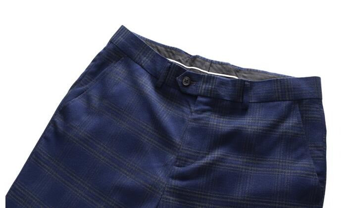 Dreiteiliger Herrenanzug mit Karomuster, Slim Fit, zweireihig, kariert, Jacke, Weste, Hose | 6027