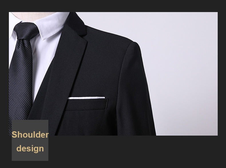 3-teiliger Slim Fit-Anzug für Herren in luxuriöser Qualität fürs Büro, Hochzeit, formelle Kleidung, Bräutigam, Business-Jacke, Weste und Hose | AD3006