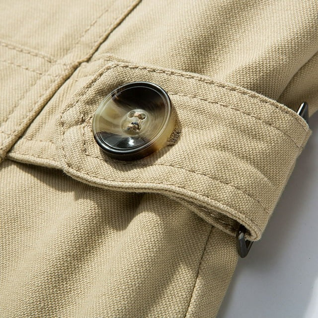 Herrenjacke Warmer Winter Trenchcoat Business Casual Smart Button Windbreaker Blazer