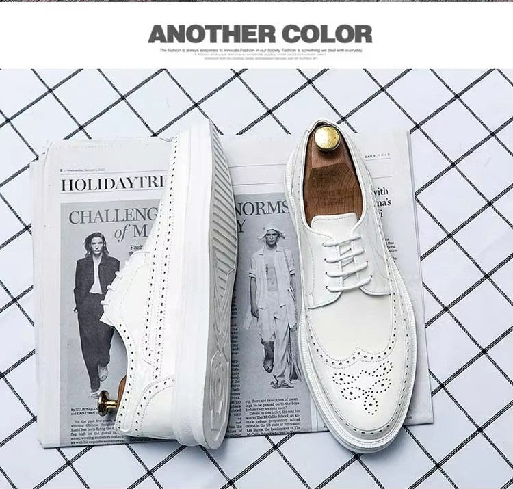 Herren Formelle Lederschuhe Kleid Hochzeit Oxford Brogue Männliche Schuhe Arbeitsstiefel