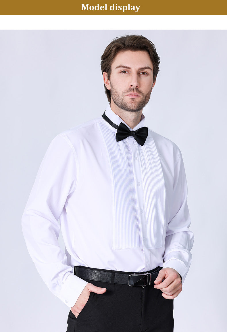Doppelt plissiertes Herrenhemd Business High-End Anzug Französisches Hemd | LF631