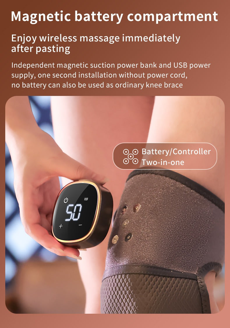 Beheizte Kniebandage, kabelloses Kniemassagegerät mit Wärme und Vibration zur Schmerzlinderung bei Arthritis, Bein- und Kniemassagegerät | YC-906B