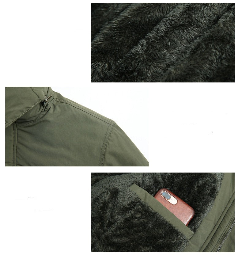 Gepolsterte Parkajacke für Herren im Freien, dicke, warme Winterjacke aus Wolle, Oberbekleidung, Windjacke, Parka-Mäntel | 1133