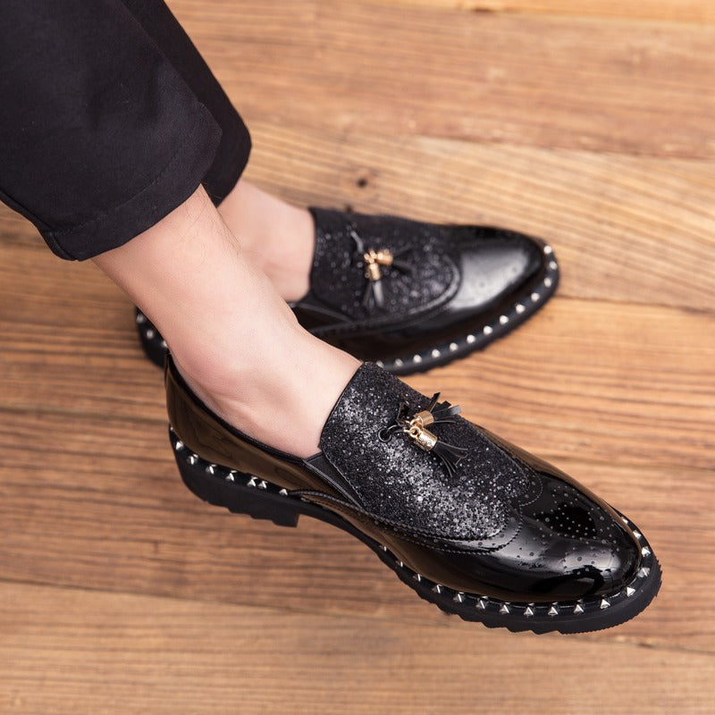 Elegante Herrenschuhe aus echtem Leder im Brautdesign