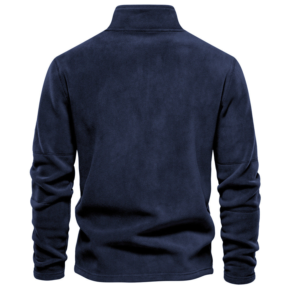 Herren Fleece Pullover Sweatshirts | Herbst-Winter 2025 Europa Mode | Half-Zip Stehkragen Tops | HD08