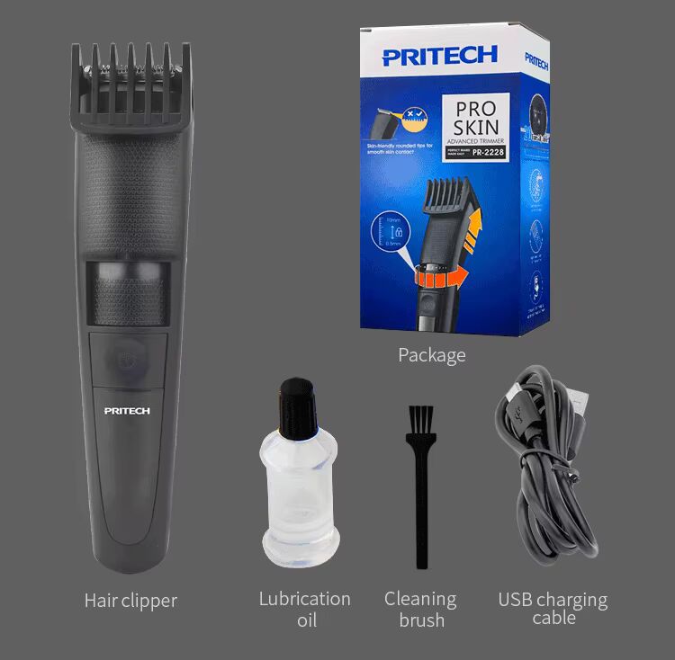 PRITECH USB-aufladbarer professioneller Haarschneider, kabelloser Bartschneider, elektrischer Haarschneider für Männer | PR-2228