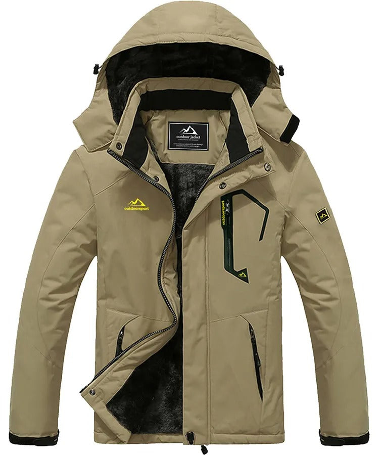 Wasserdichte Skijacke für den Winter, warme Fleecejacke für den Außenbereich, wasserabweisend, Windjacke, Kapuzenjacke, Übermantel | TJ153