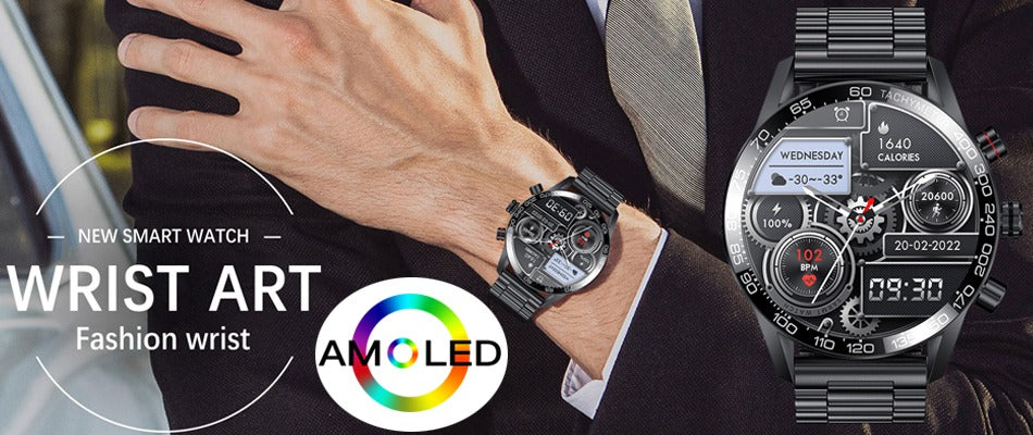 Herren-Smartwatch mit AMOLED-HD-Bildschirm und Bluetooth-Anruffunktion | BW0408