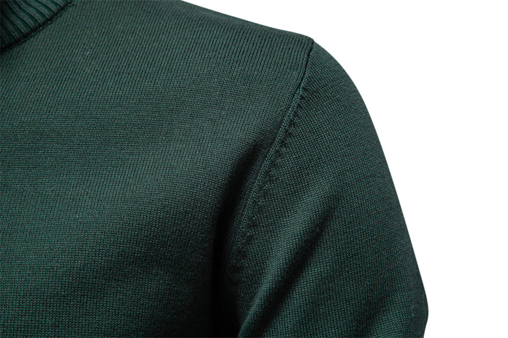 Herren-Pullover aus Baumwolle mit Viertelreißverschluss – Poloshirt aus einfarbigem Strick mit Stehkragen | ZSW-03