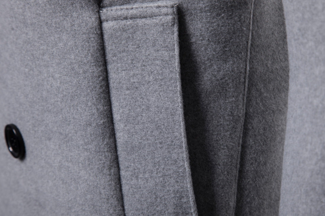 Herren Formeller Business Herbst Winter Casual Revers Zweireihiger Premium Baumwollmantel Langer Trenchcoat Jacke | 9280
