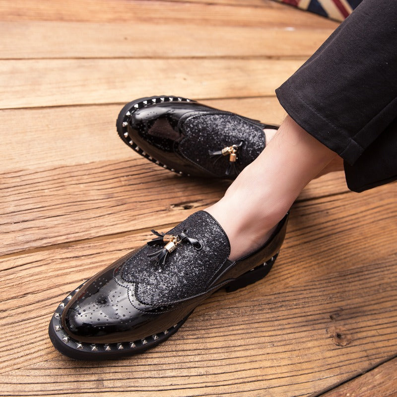 Elegante Herrenschuhe aus echtem Leder im Brautdesign