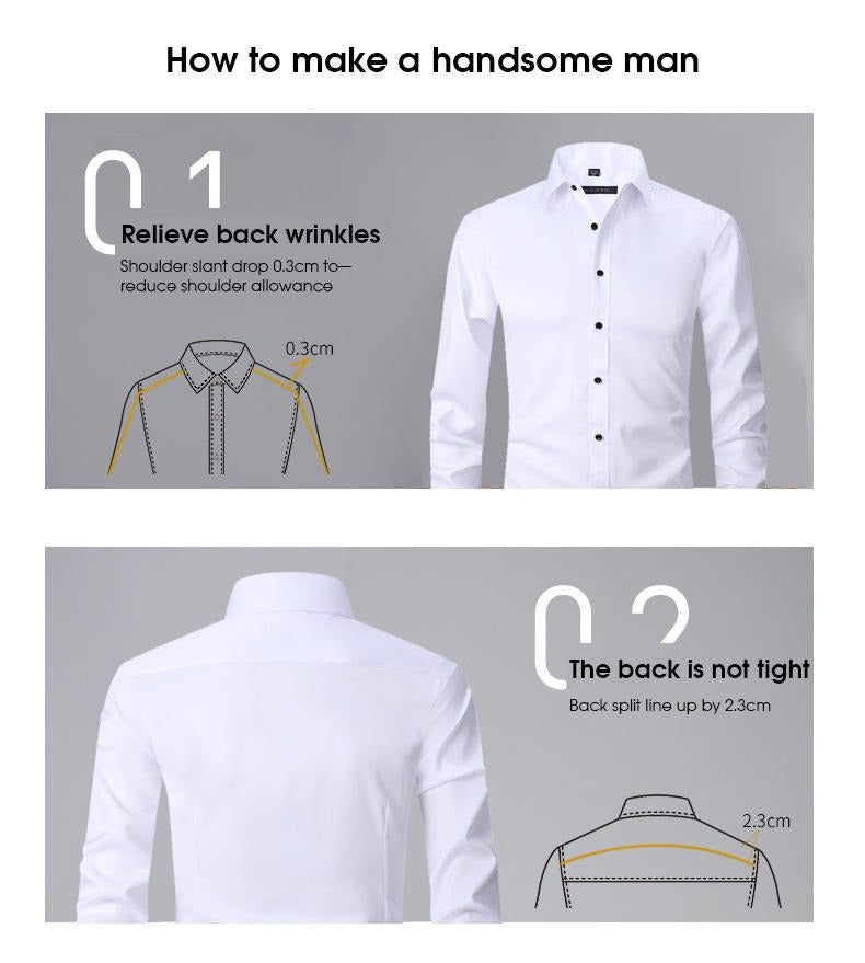 Herrenhemden, klassisch, langärmelig, einfarbig, Designer-Businesshemden aus Seide | 2-7