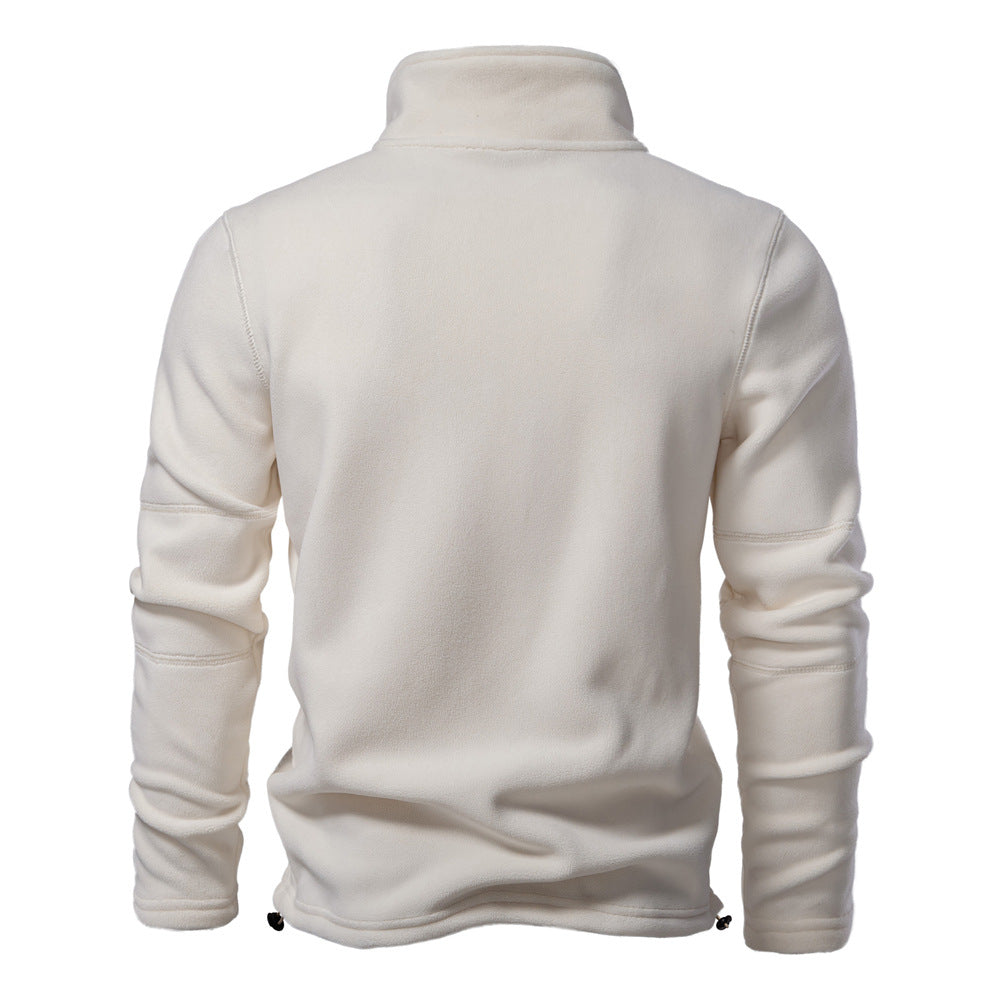 Herren Fleece Pullover Sweatshirts | Herbst-Winter 2025 Europa Mode | Half-Zip Stehkragen Tops | HD08