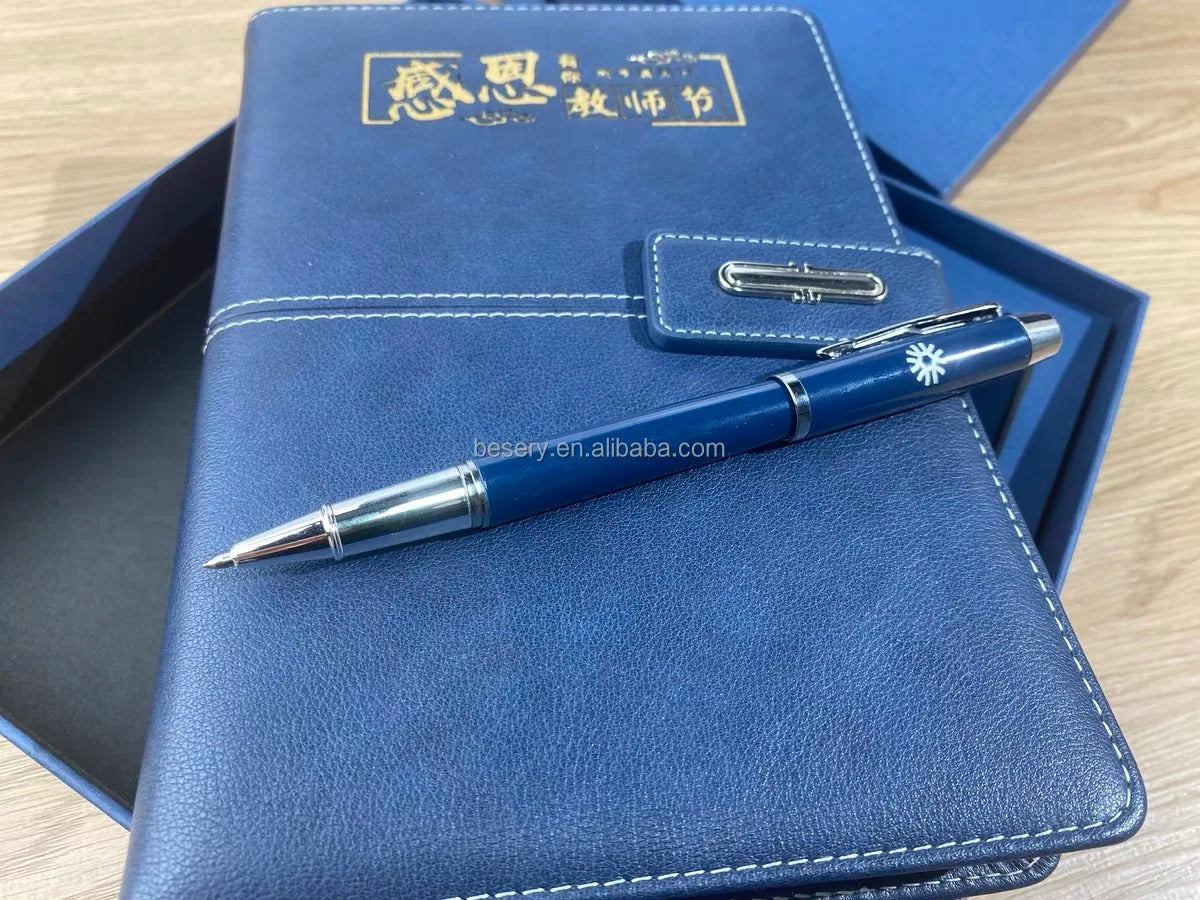 Premium A5 Notizbuch Geschenkset mit Stift USB-Stick & Thermobecher Geschenkset | 11111