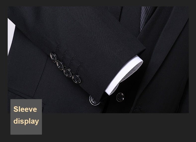 3-teiliger Slim Fit-Anzug für Herren in luxuriöser Qualität fürs Büro, Hochzeit, formelle Kleidung, Bräutigam, Business-Jacke, Weste und Hose | AD3006
