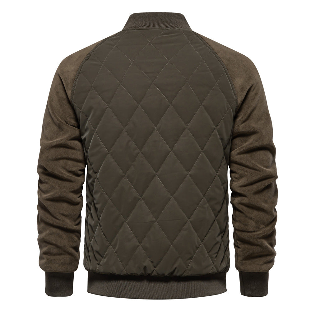 Stylische Herren Steppjacke mit Fleecefutter, Doppeltaschen & Raglanärmeln – Perfektes Freizeitoberteil | JK812