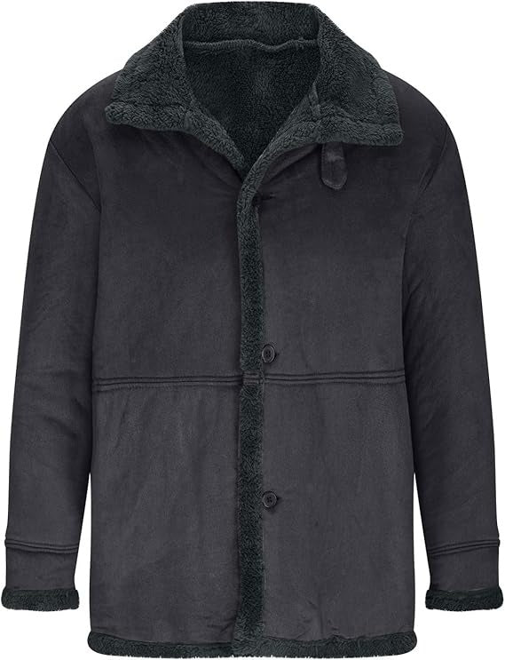 Herren Winter Warmer Pelz Trenchcoat Dicke Mittellange Jacke | B024