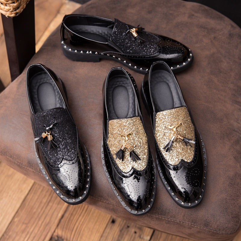 Elegante Herrenschuhe aus echtem Leder im Brautdesign