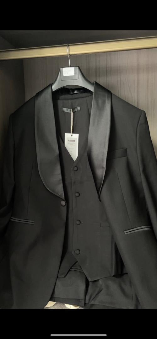 Herren Premium Anzug Casual Regular Smart Fit 3-teiliger Smoking für Abschlussbälle, Schalkragen, Hochzeitsfeier, Trauzeugenanzüge (Blazer + Weste + Hose) | 601