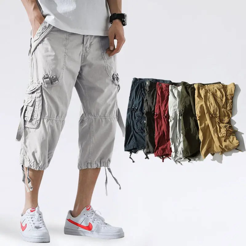 Neue Cargo-Shorts für Herren, lang, knielang, Freizeithose | 5820